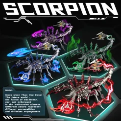 3D Puzzle DIY Model Kit Jigsaw Metal Scorpion King Mechanical Assembly Crafts-200PCS+