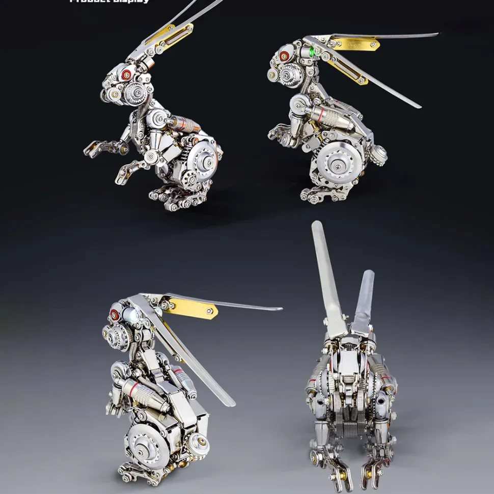 3D Puzzle DIY Model Kit Jigsaw Metal Punk Mechanical Rabbit Model Mechanical Assembly Crafts-500PCS