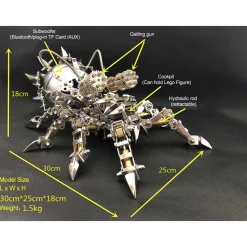 3D Puzzle DIY Model Kit Spider with Bluetooth Speaker Metal Games Creative Gift