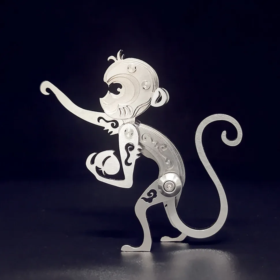 3D Puzzle Model Kit Mechanical Zodiac Monkey Metal Games DIY Assembly Jigsaw Crafts Creative Gift