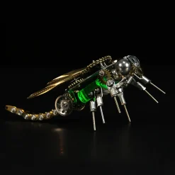3D Puzzle Model Kit Mechanical Dragonfly with Night Light Color-changing Metal Games - 260Pcs