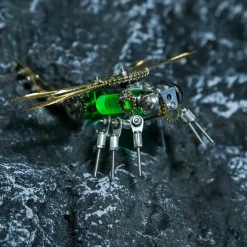 3D Puzzle Model Kit Mechanical Dragonfly with Night Light Color-changing Metal Games - 260Pcs