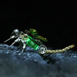 3D Puzzle Model Kit Mechanical Dragonfly with Night Light Color-changing Metal Games - 260Pcs