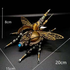 3D Puzzle Model Kit Mechanical Rotatable Beetle with Voice Control Light Metal Games DIY Assembly Jigsaw Crafts Creative Gift
