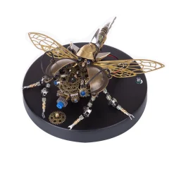 3D Puzzle Model Kit Mechanical Rotatable Beetle with Voice Control Light Metal Games DIY Assembly Jigsaw Crafts Creative Gift