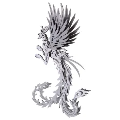 3D Puzzle Model Kit Mechanical Oriental Mystery Creature Silver Phoenix Metal Games DIY Assembly Jigsaw Crafts Creative Gift