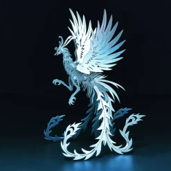3D Puzzle Model Kit Mechanical Oriental Mystery Creature Silver Phoenix Metal Games DIY Assembly Jigsaw Crafts Creative Gift