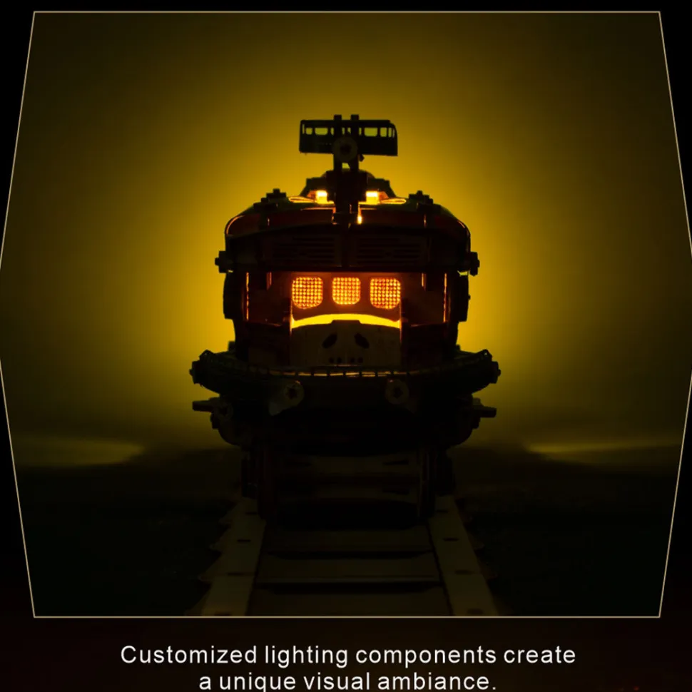 3D Wooden Steampunk Victorian Steam Train Model Building Kit 800+PCS with Led Light