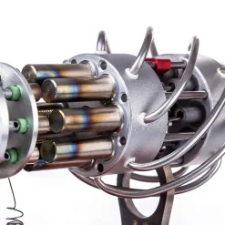 ENGINEDIY 16 Cylinder Swash Plate Stirling Engine Generator Model with Voltage Digital Display Meter and LED