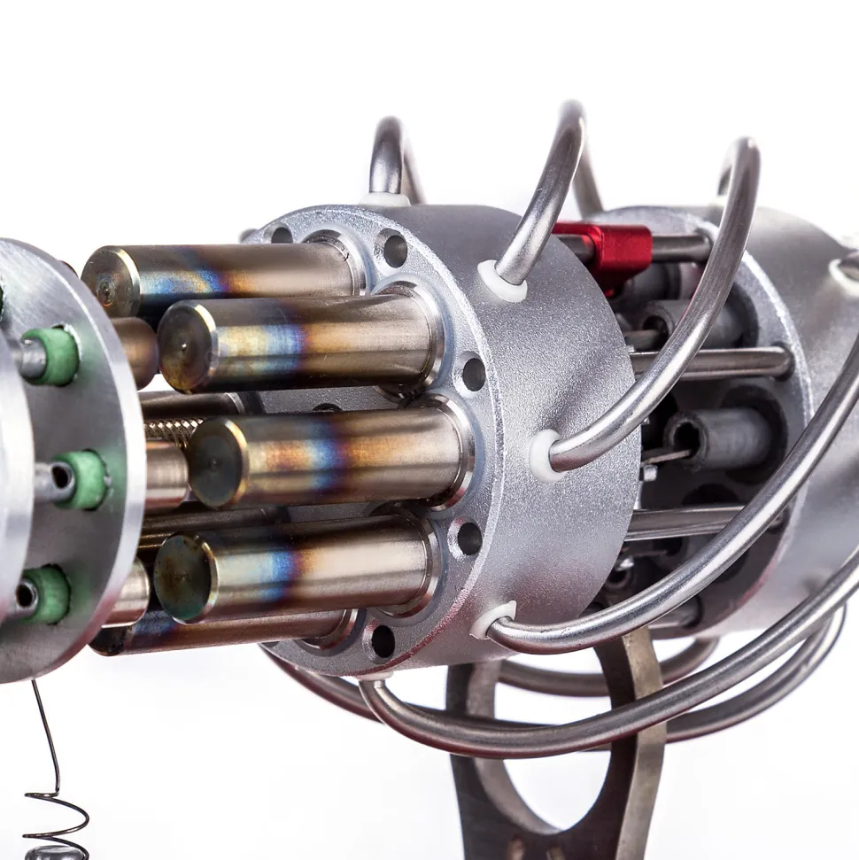 ENGINEDIY 16 Cylinder Swash Plate Stirling Engine Generator Model with Voltage Digital Display Meter and LED