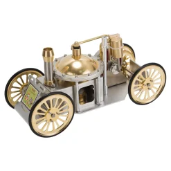 ENJOMOR Antique Metal Steam-Powered Car Model Retro Steam Engine Model Car STEM Toy Christmas Gift Collection