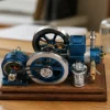 ENJOMOR Antique Working 4-Stroke Internal Combustion Gas Engine Model Horizontal Stationary Engine with Evaporative Water Cooling System