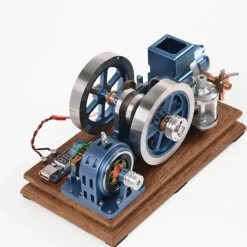 ENJOMOR Antique Working 4-Stroke Internal Combustion Gas Engine Model Horizontal Stationary Engine with Evaporative Water Cooling System