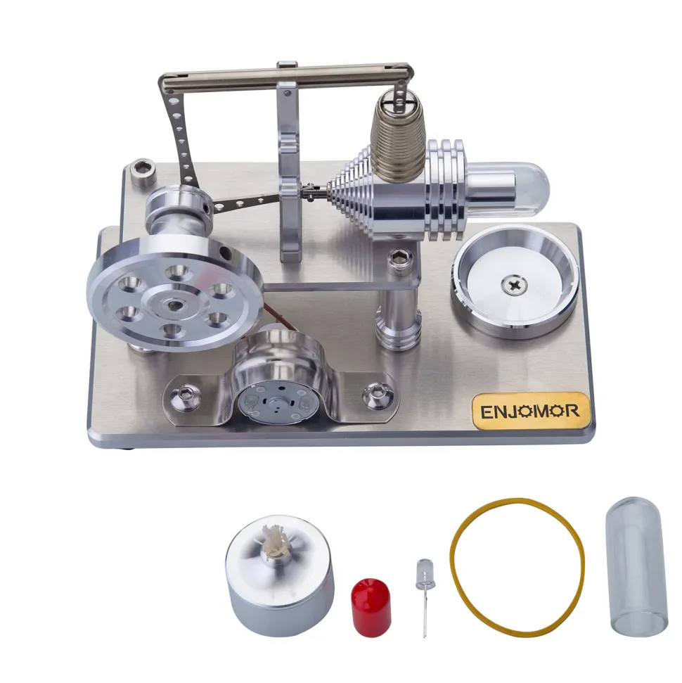 ENJOMOR Balance Hot Air Stirling Engine Electric Generator Model with LED Light - STEM Toy