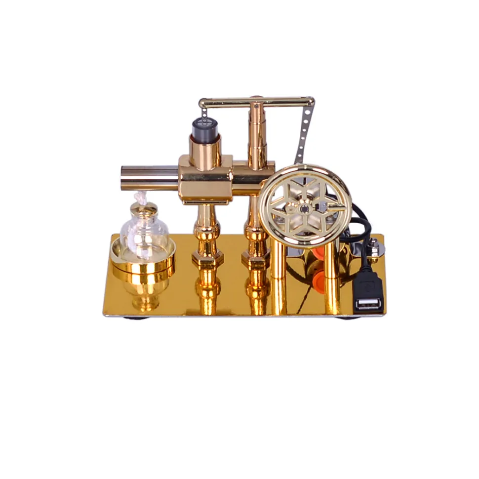 ENJOMOR Balance Single-cylinder Hot Air Stirling Engine Model with USB Light - Gift Collection