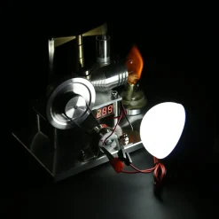 ENJOMOR Balance Type Hot Air Stirling Engine Generator Model with Voltage Digital Display Meter and LED Bulb - STEM Toy