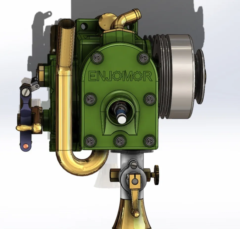 ENJOMOR 10cc Flathead Engine Single Cylinder 4 Stroke L Head Sidevalve Engine Water-cooled Gasoline Engine Internal Combustion Engine