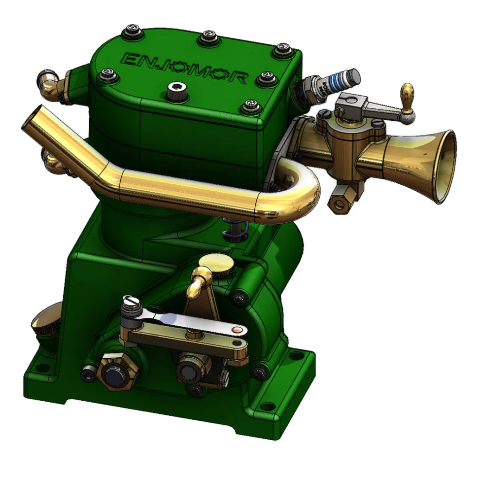 ENJOMOR 10cc Flathead Engine Single Cylinder 4 Stroke L Head Sidevalve Engine Water-cooled Gasoline Engine Internal Combustion Engine