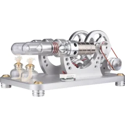 ENJOMOR 2 Cylinder Stirling Engine Model Generator Model with Voltage Meter and LED Lamp Bead - STEM Toy