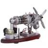 ENJOMOR 16 Cylinder Swash Plate Stirling Engine Generator Model with LED and Voltage Digital Display Meter - STEM Toy