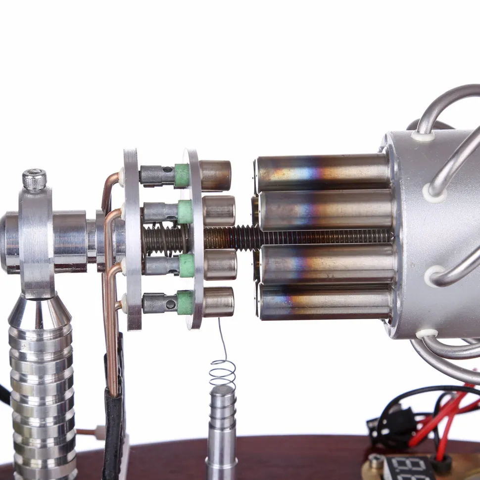ENJOMOR 16 Cylinder Swash Plate Stirling Engine Generator Model with LED and Voltage Digital Display Meter - STEM Toy