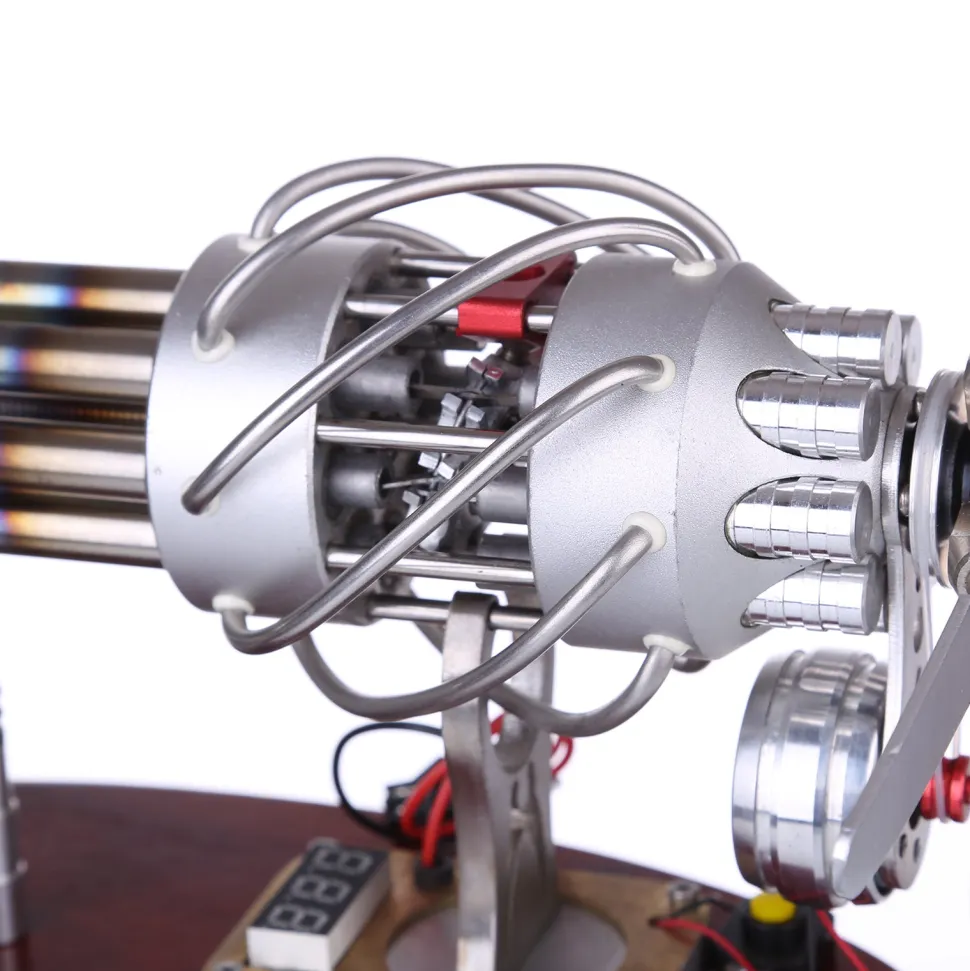 ENJOMOR 16 Cylinder Swash Plate Stirling Engine Generator Model with LED and Voltage Digital Display Meter - STEM Toy