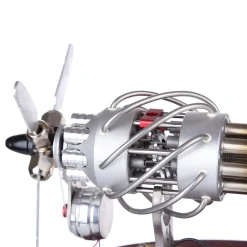 ENJOMOR 16 Cylinder Swash Plate Stirling Engine Generator Model with LED and Voltage Digital Display Meter - STEM Toy