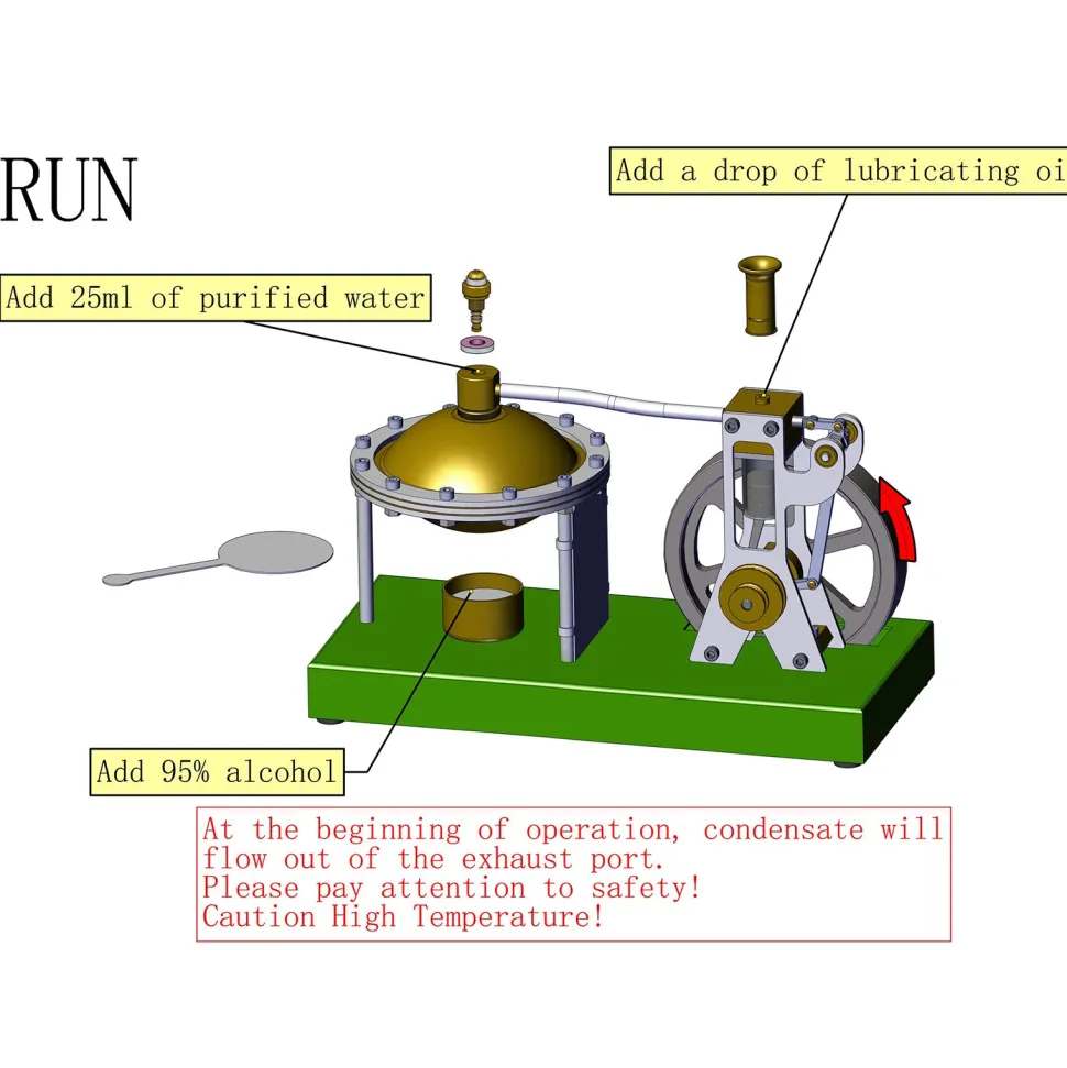 ENJOMOR DIY Hero's Steam Engine Kit with Boiler