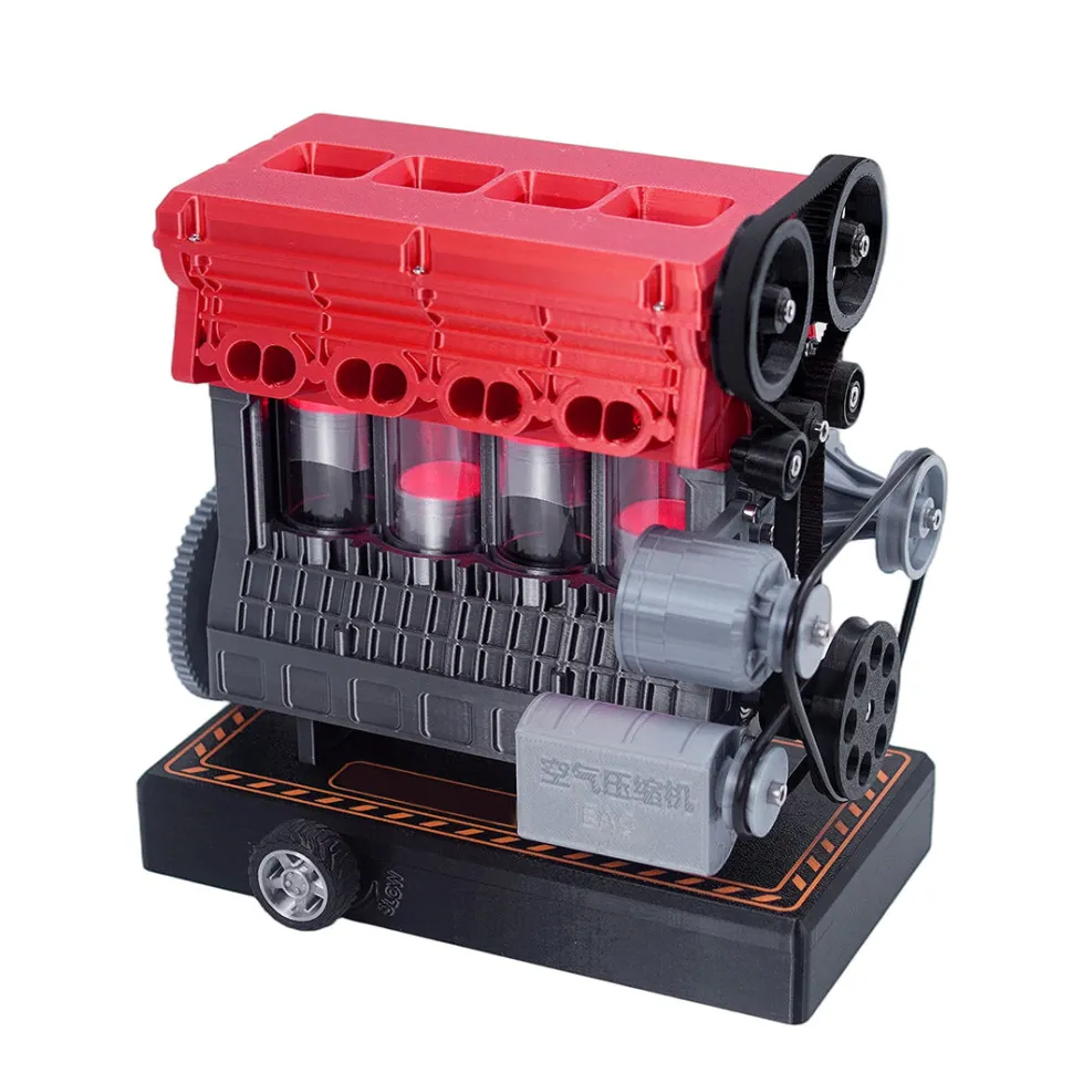 ENJOMOR 3D Printed Inline Four-Cylinder Engine Model Kit that Works - Build Your Own Engine
