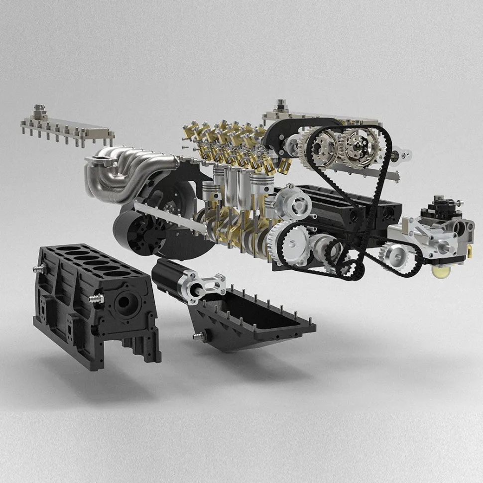 ENJOMOR GS-L6 1/5 Scale 28CC Inline 6-Cylinder DOHC 4-Stroke Water-Cooled Gasoline IC Engine Model