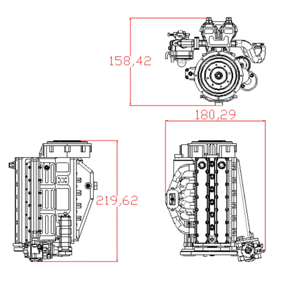 ENJOMOR GS-L6 1/5 Scale 28CC Inline 6-Cylinder DOHC 4-Stroke Water-Cooled Gasoline IC Engine Model