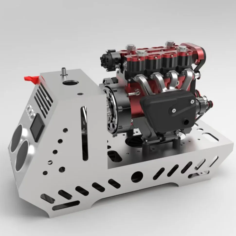 ENJOMOR L4 Engine GS-L4 36cc DOHC Inline 4 Cylinder 4 Stroke Water-Cooled L4 RC Gasoline Engine Model that Works - Speed Up to 12,000rpm