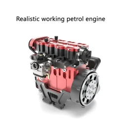 ENJOMOR L4 Engine GS-L4 36cc DOHC Inline 4 Cylinder 4 Stroke Water-Cooled L4 RC Gasoline Engine Model that Works - Speed Up to 12,000rpm