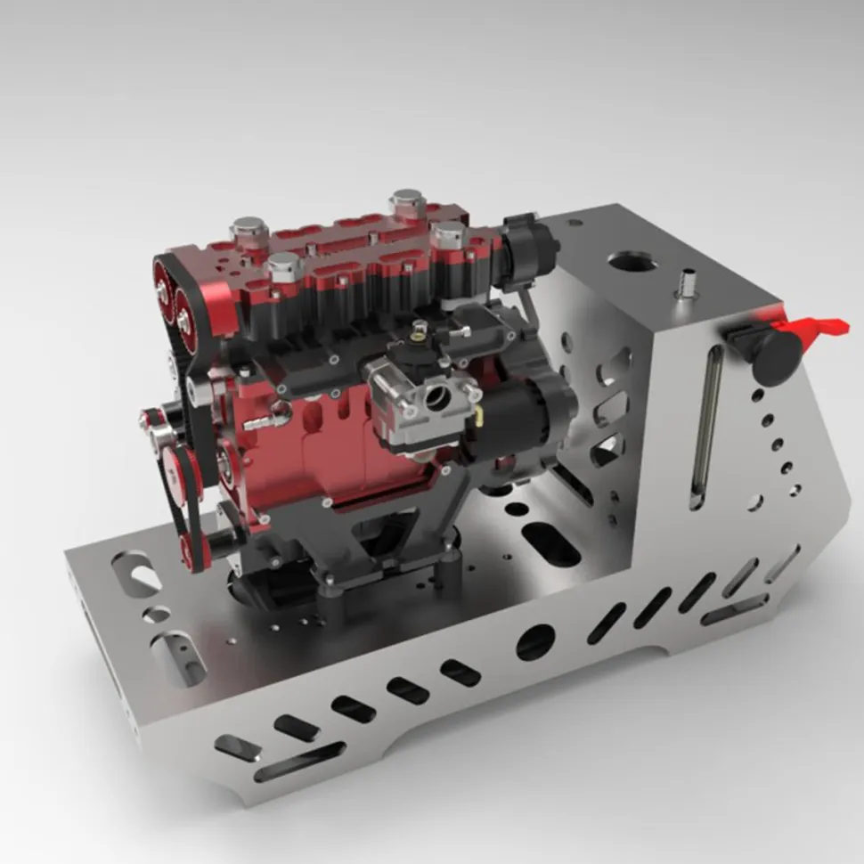 ENJOMOR L4 Engine GS-L4 36cc DOHC Inline 4 Cylinder 4 Stroke Water-Cooled L4 RC Gasoline Engine Model that Works - Speed Up to 12,000rpm
