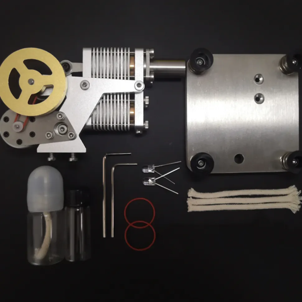 ENJOMOR Mini α Structure Hot-Air Stirling Engine Electric Generator 4000rpm - Gift Collection