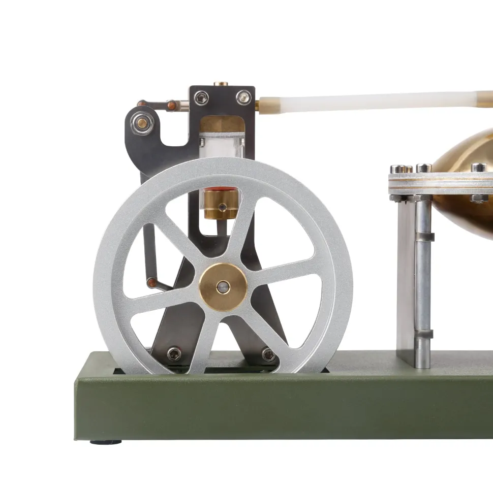 ENJOMOR Retro Metal Steam Engine with Boiler - Vertical Transparent Cylinder Steam Engine Model - STEM Toy
