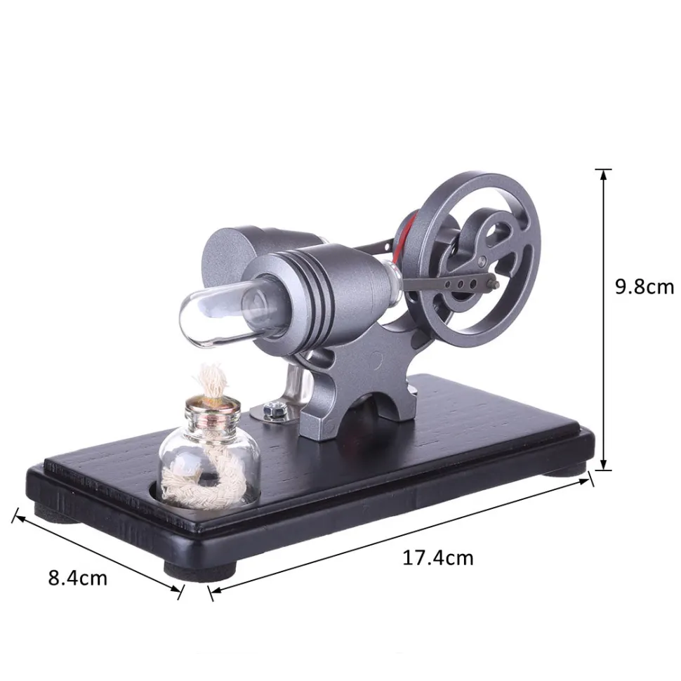 ENJOMOR Retro γ-shape Stirling Engine Kit Generator with LED Lights - STEM Toy
