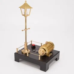 ENJOMOR Retro Vertical Steam Engine Kit with Spherical Boiler and RETROL Mini Steam Generator and Lamp Scene Model Set