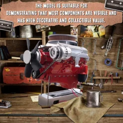 ENJOMOR 1/6 Scale V8 Internal Combustion Engine Model Kit that Works-Build Your Own V8 Engine