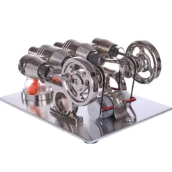 ENJOMOR Stirling Engine Model Generator with Bulb and Voltage Digital Display Meter - STEM Toy