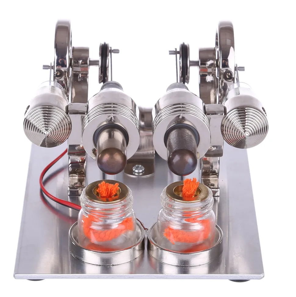 ENJOMOR Stirling Engine Model Generator with Bulb and Voltage Digital Display Meter - STEM Toy
