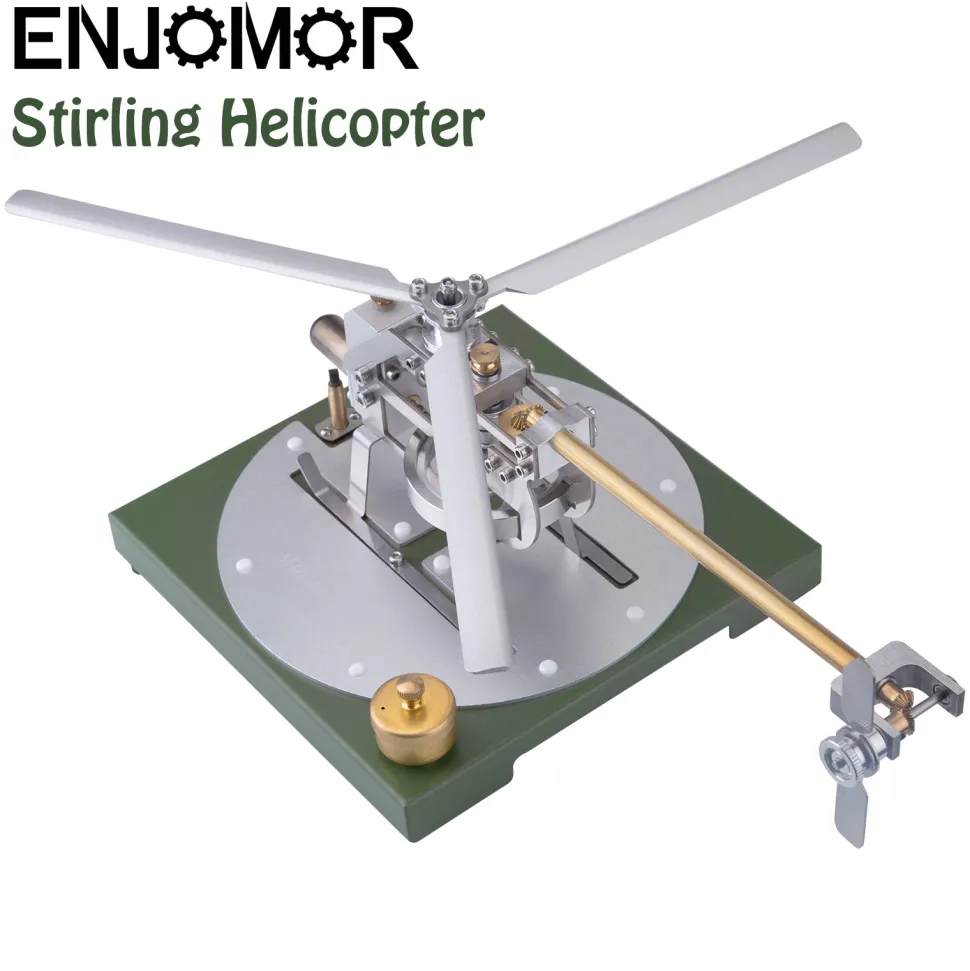 ENJOMOR Stirling Helicopter Model Kit Gamma Hot Air Stirling Engine Model DIY Assembly Model STEM Educational Toy