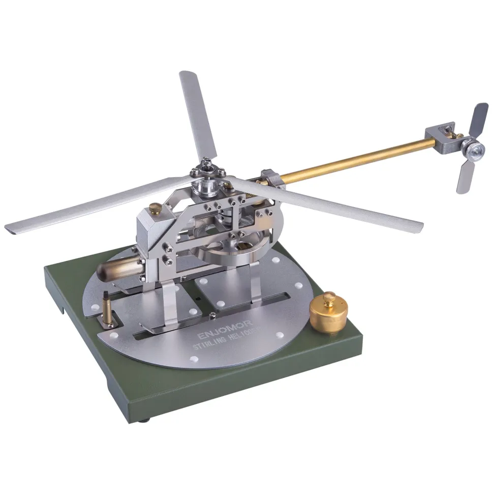 ENJOMOR Stirling Helicopter Model Kit Gamma Hot Air Stirling Engine Model DIY Assembly Model STEM Educational Toy