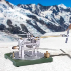 ENJOMOR Stirling Helicopter Model Kit Gamma Hot Air Stirling Engine Model DIY Assembly Model STEM Educational Toy