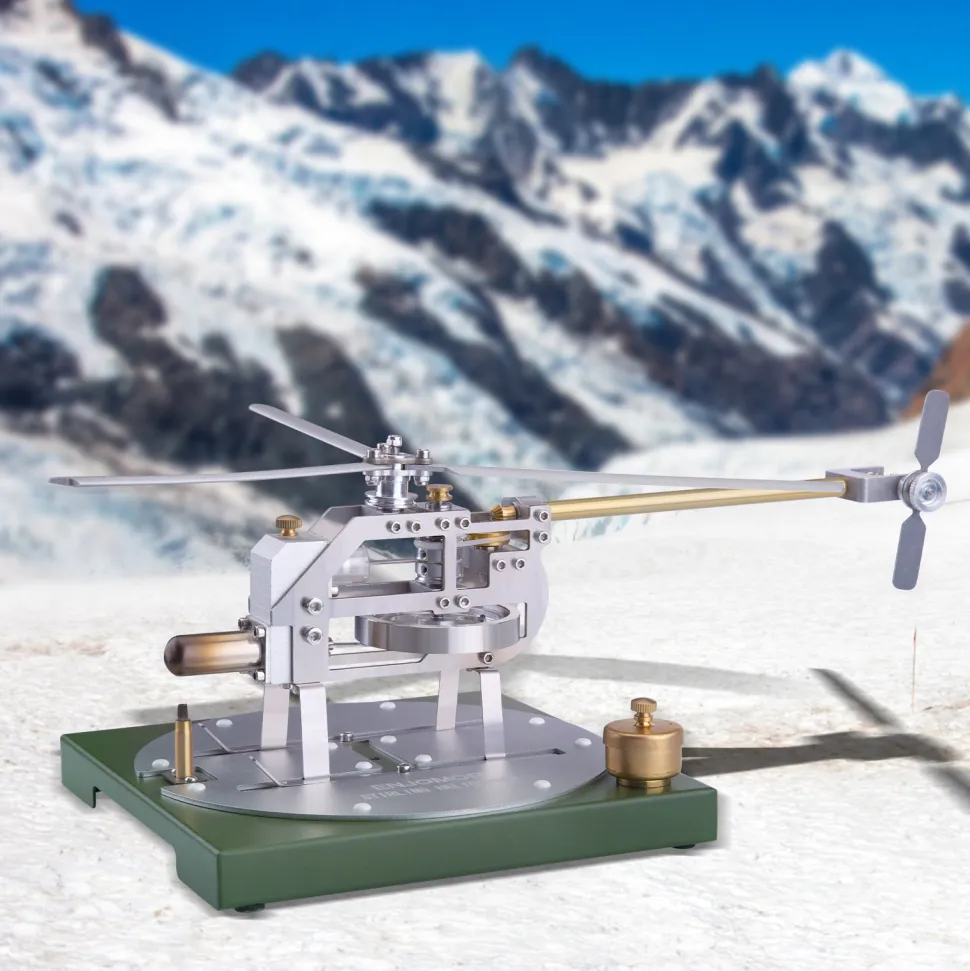 ENJOMOR Stirling Helicopter Model Kit Gamma Hot Air Stirling Engine Model DIY Assembly Model STEM Educational Toy