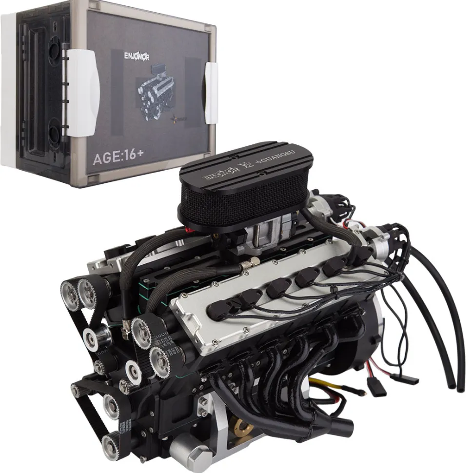 ENJOMOR V12 Engine GS-V12 72CC DOHC 4-Stroke 12-Cylinder 48-Valve Water-Cooled Electric Start Gasoline Engine Model - V12 Engine Model That Works