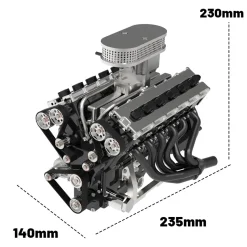 ENJOMOR V12 Engine GS-V12 72CC DOHC 4-Stroke 12-Cylinder 48-Valve Water-Cooled Electric Start Gasoline Engine Model - V12 Engine Model That Works