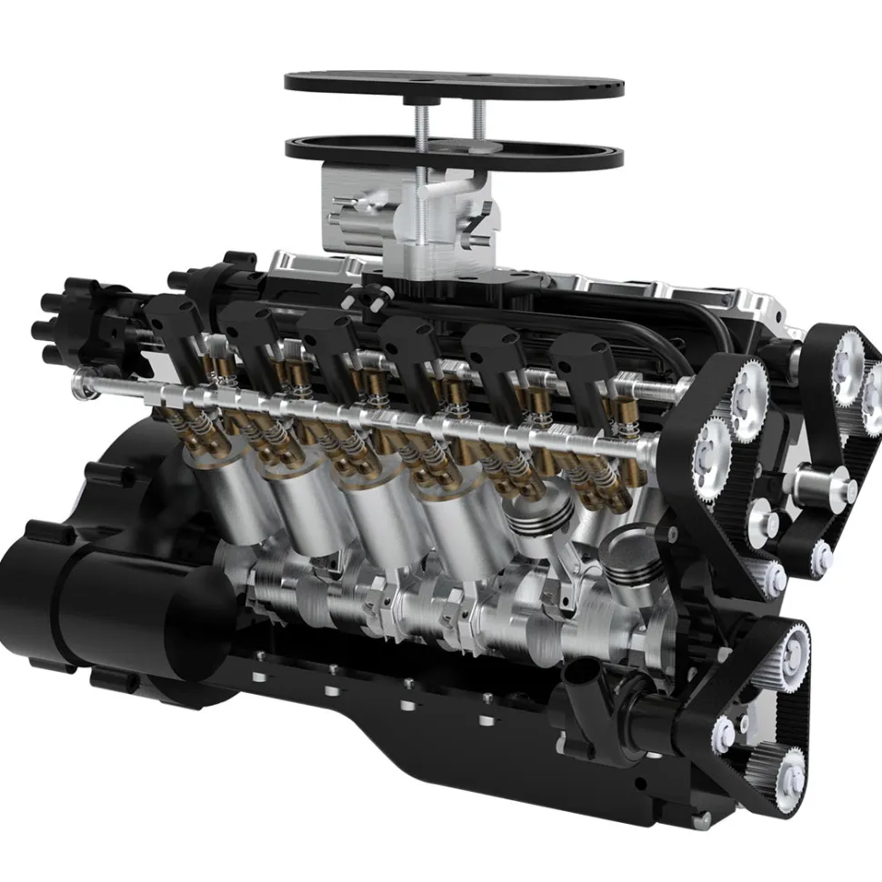 ENJOMOR V12 Engine GS-V12 72CC DOHC 4-Stroke 12-Cylinder 48-Valve Water-Cooled Electric Start Gasoline Engine Model - V12 Engine Model That Works