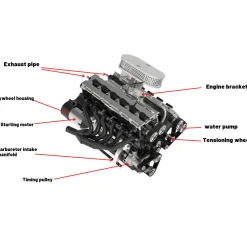 ENJOMOR V12 Engine GS-V12 72CC DOHC 4-Stroke 12-Cylinder 48-Valve Water-Cooled Electric Start Gasoline Engine Model - V12 Engine Model That Works
