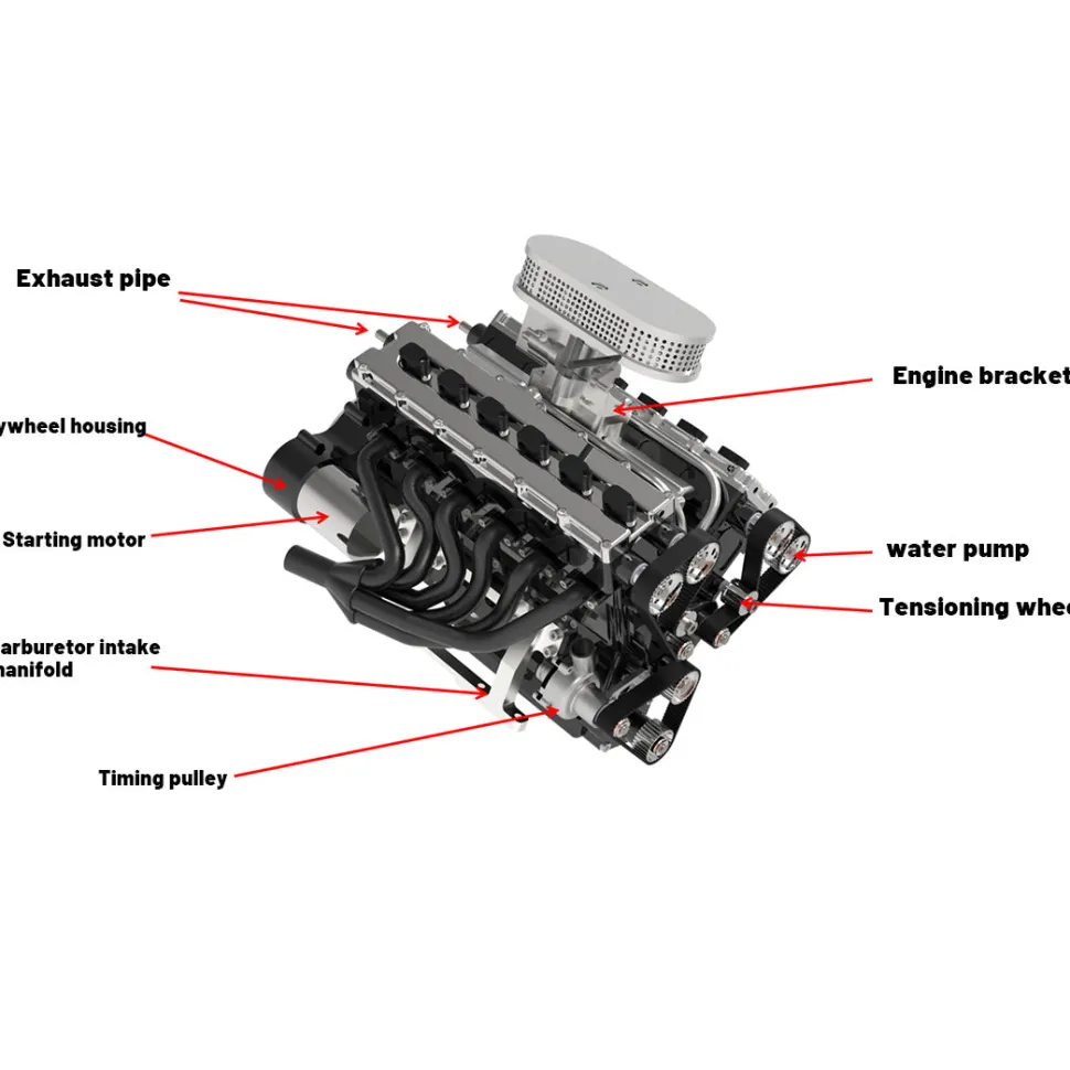 ENJOMOR V12 Engine GS-V12 72CC DOHC 4-Stroke 12-Cylinder 48-Valve Water-Cooled Electric Start Gasoline Engine Model - V12 Engine Model That Works
